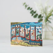 Austin Texas Mural Wall Briefkaart (Staand voorkant)