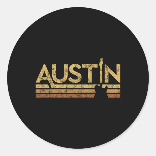 Austin Texas Music Ronde Sticker (Voorkant)