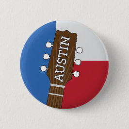 Austin Texas - Muziekhoofdstad van de wereld - But Ronde Button 5,7 Cm