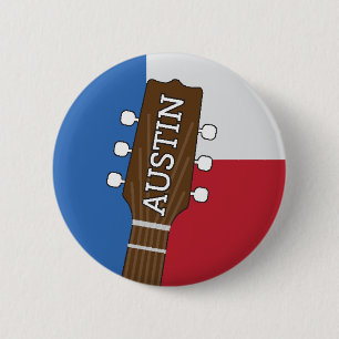 Austin Texas - Muziekhoofdstad van de wereld - But Ronde Button 5,7 Cm