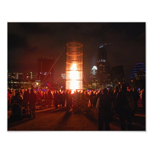 Austin Texas New Years Fire Foto Afdruk (Voorkant)