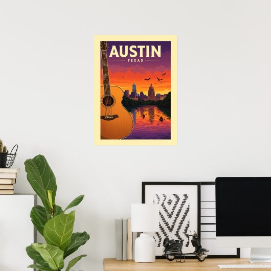  Austin Texas Poster (Thuiskantoor)