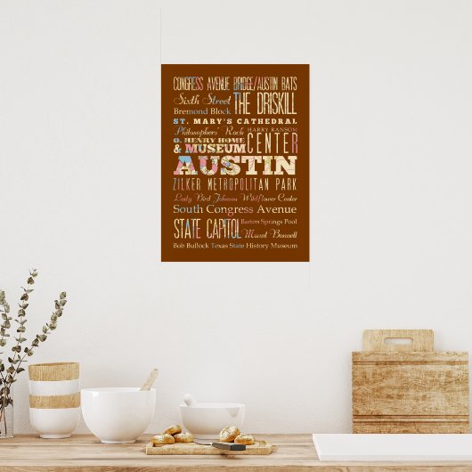 Austin, Texas. Poster (Keuken)