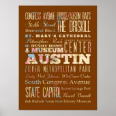 Austin, Texas. Poster (Voorkant)