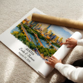 Austin Texas Poster, Aquarel, Op Maat Poster