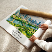 Austin Texas Poster, Aquarel, Op Maat Poster
