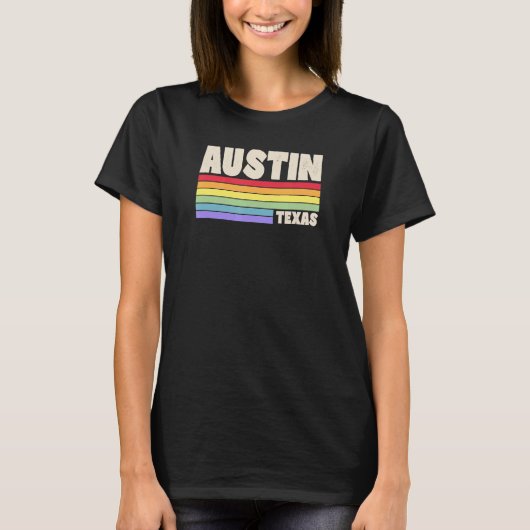 Austin Texas Pride Regenboogvlag Gay Pride Merch Q T-shirt (Voorkant)