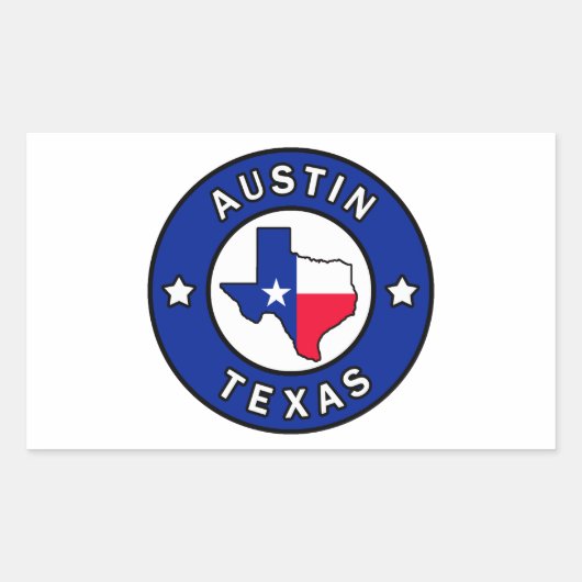 Austin Texas Rechthoekige Sticker (Voorkant)