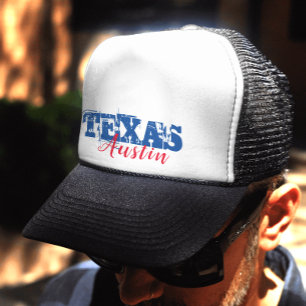 Austin Texas Red Blue Typografie Trucker Pet