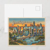 Austin Texas Reizen Briefkaart (Voorkant / Achterkant)