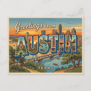 Austin Texas Reizen Briefkaart