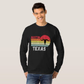 Austin Texas Retro Longhorn Sunset Tx T-shirt (Voorkant volledig)