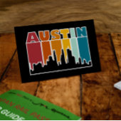Austin Texas Retro Sunset Cityscape Briefkaart