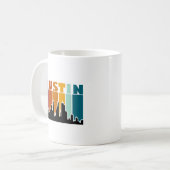 Austin Texas Retro Sunset Cityscape Koffiemok (Voorkant links)