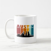 Austin Texas Retro Sunset Cityscape Koffiemok (Links)