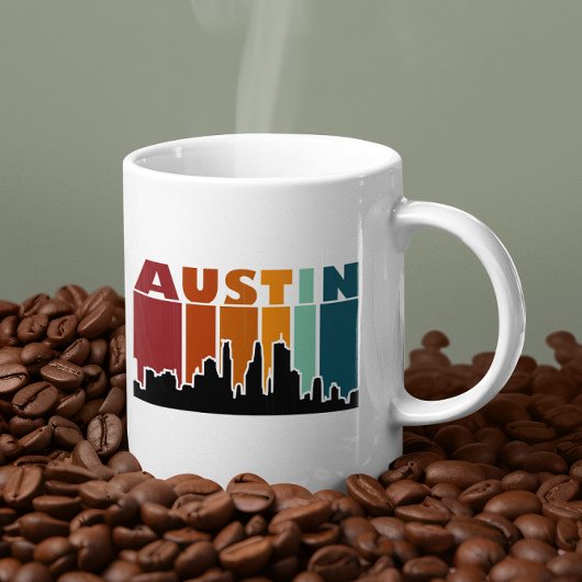 Austin Texas Retro Sunset Cityscape Koffiemok