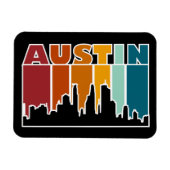 Austin Texas Retro Sunset Cityscape Magneet (Horizontaal)