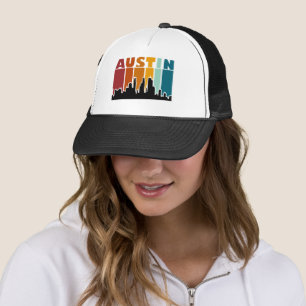 Austin Texas Retro Sunset Cityscape Trucker Pet