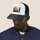 Austin Texas Retro Sunset Cityscape Trucker Pet (In situ)