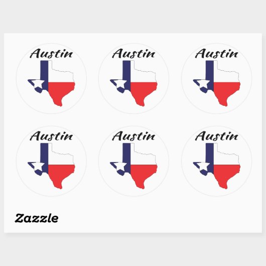 Austin - Texas Ronde Sticker (Vel)