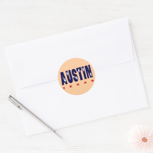 AUSTIN, TEXAS RONDE STICKER (Envelop)