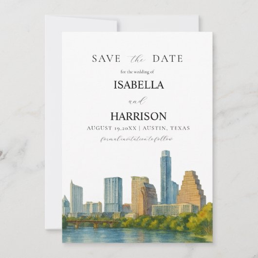 AUSTIN Texas Save the Date Template (Voorkant)