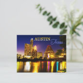 Austin, Texas Skyline bij nacht Briefkaart (Staand voorkant)