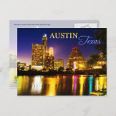 Austin, Texas Skyline bij nacht Briefkaart (Voorkant / Achterkant)