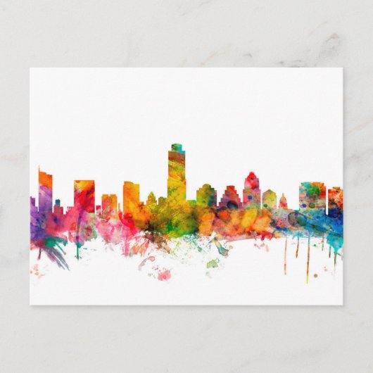 Austin Texas Skyline Briefkaart (Voorkant)