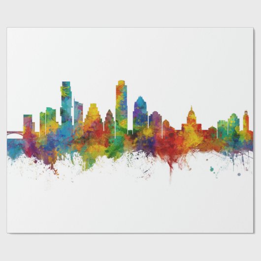 Austin Texas Skyline Cadeaupapier (Vlak)