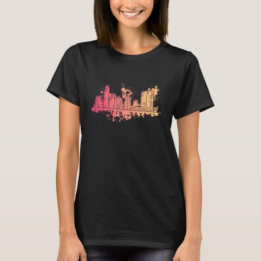 Austin Texas Skyline City Design T-shirt (Voorkant)