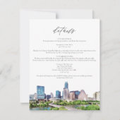 AUSTIN TEXAS Skyline Details Tussenkaart Kaart (Voorkant)