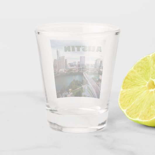 Austin, Texas skyline foto Shot Glas (Achterkant)