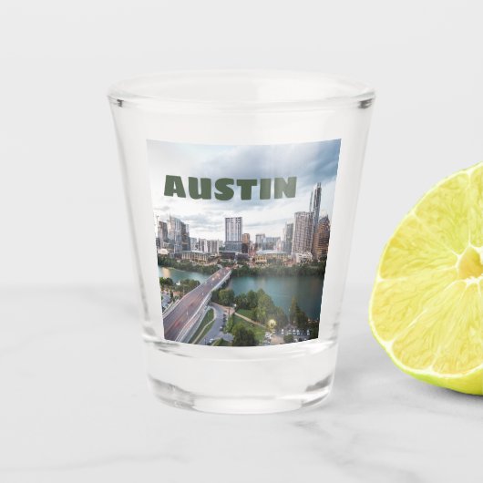 Austin, Texas skyline foto Shot Glas (Voorkant)
