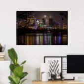 Austin, Texas Skyline Full Moon Poster (Thuiskantoor)