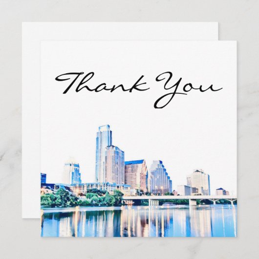 Austin Texas Skyline - Hartelijk dank Bedankkaart (Voorkant / Achterkant)