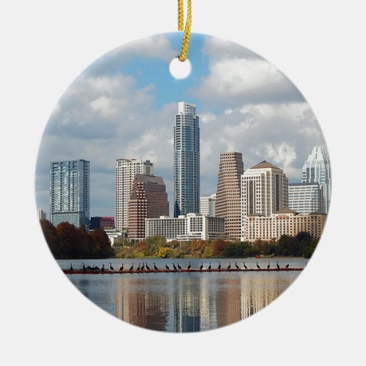 Austin Texas Skyline Keramisch Ornament (Voorkant)