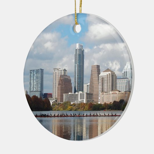 Austin Texas Skyline Keramisch Ornament (Links)