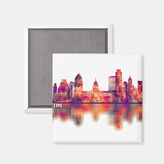 Austin Texas Skyline Magneet (Voorkant / Achterkant)