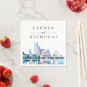 Austin Texas Skyline Personalized Wedding Napkins Servet (Insitu)