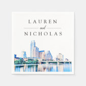 Austin Texas Skyline Personalized Wedding Napkins Servet (Voorkant)