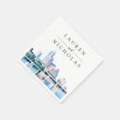 Austin Texas Skyline Personalized Wedding Napkins Servet (Hoek)