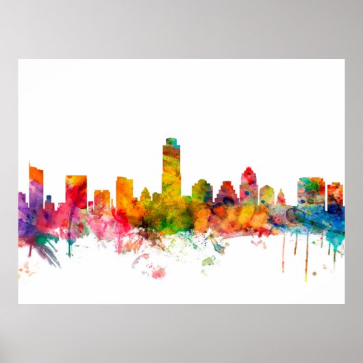 Austin Texas Skyline Poster (Voorkant)