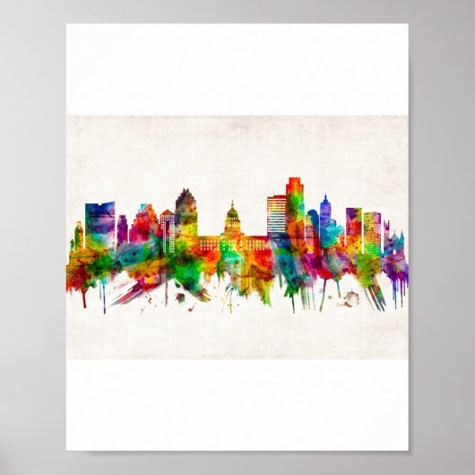Austin Texas Skyline Poster (Voorkant)