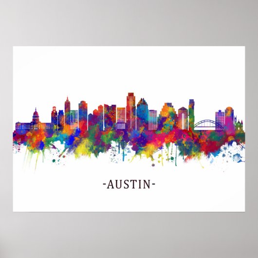 Austin Texas Skyline Poster (Voorkant)