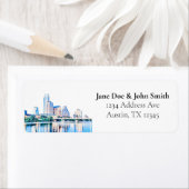 Austin Texas Skyline Return-adreslabels Etiket (Insitu)