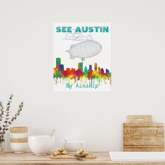 Austin Texas Skyline-SG Poster (Keuken)