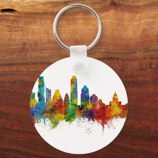Austin Texas Skyline Sleutelhanger (Voorkant)
