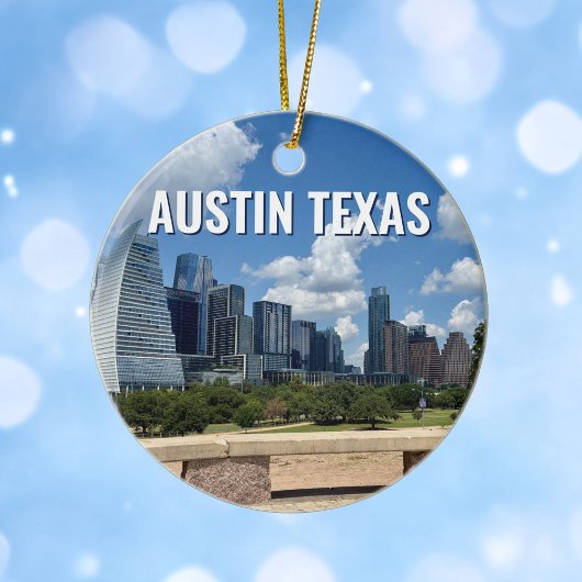 Austin Texas Skyline Souvenir Kerstmis Keramisch Ornament