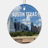 Austin Texas Skyline Souvenir Kerstmis Keramisch Ornament (Links)